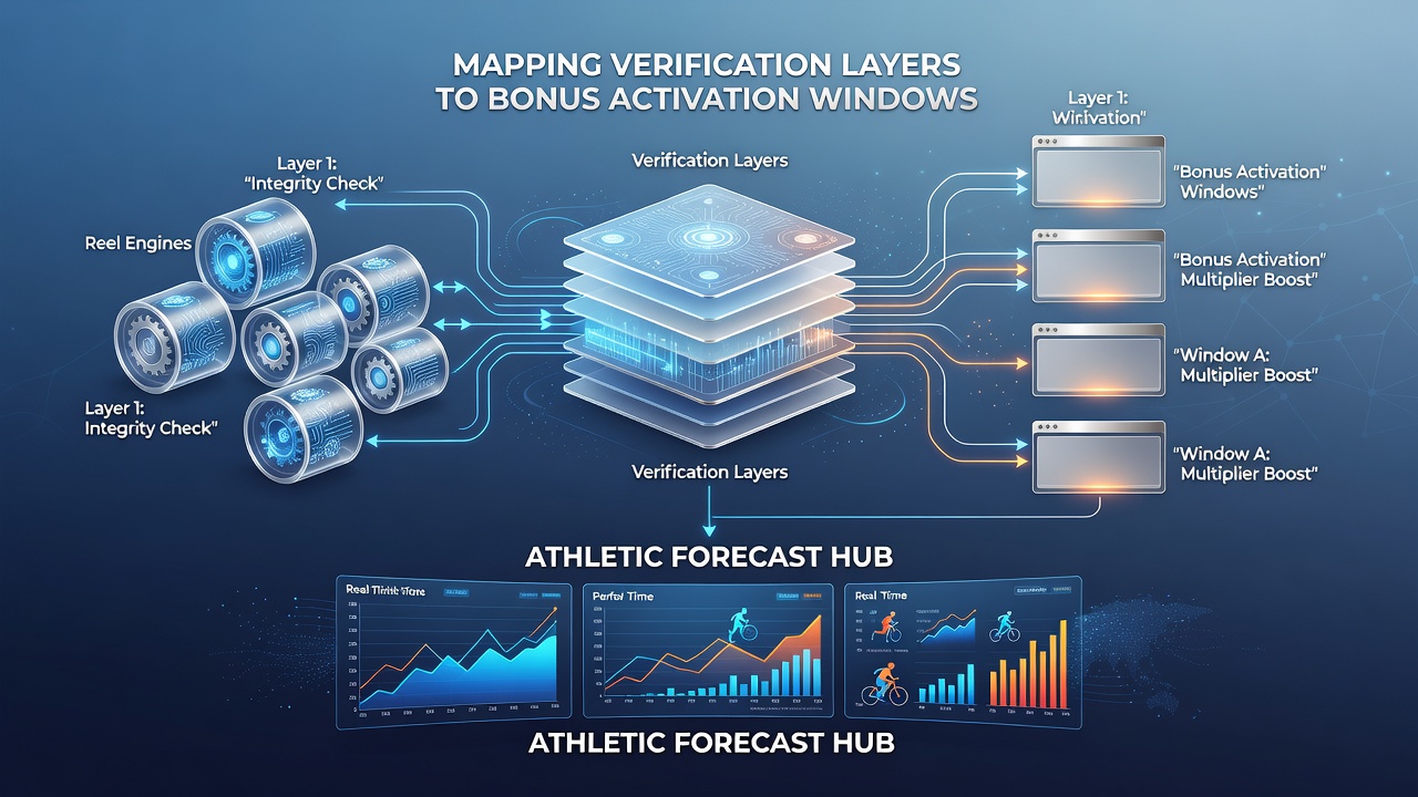 Diagramm zur Synchronisation von Verifizierungslayern mit Bonusfenstern in kombinierten Reel- und Forecast-Systemen