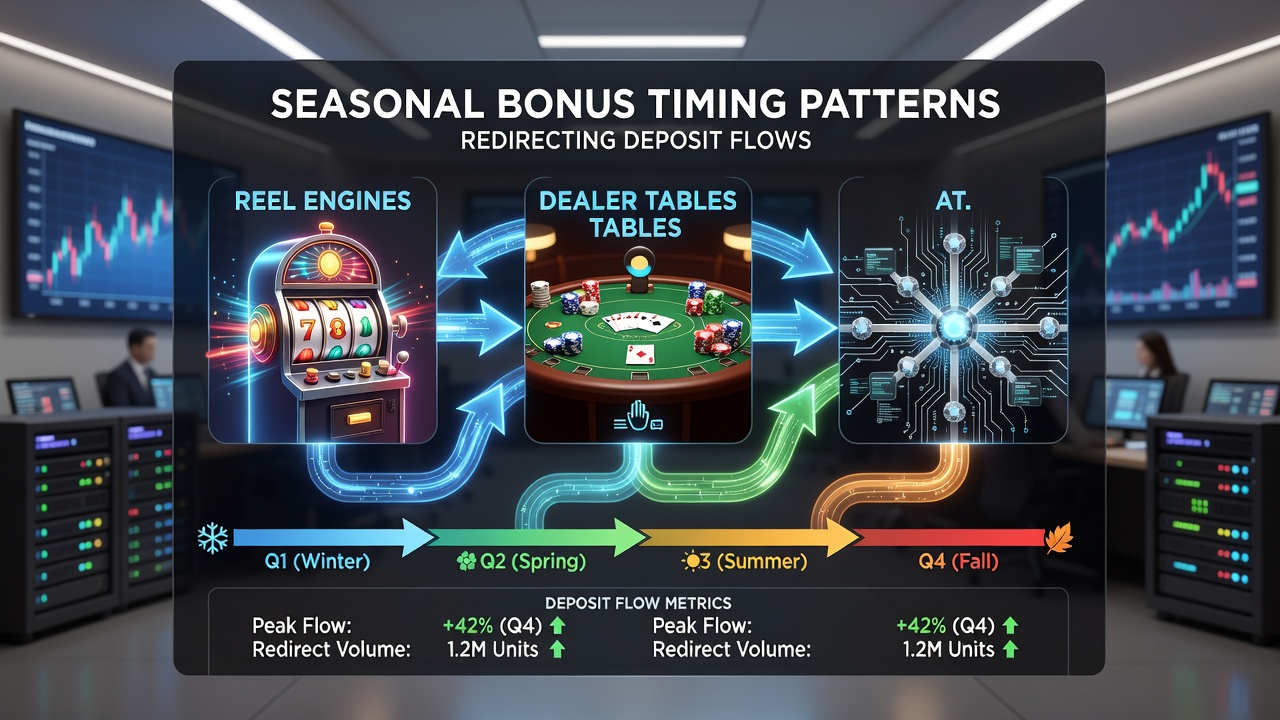 Darstellung der Umleitung von Einzahlungen zwischen verschiedenen Spielsegmenten durch Bonus-Timing